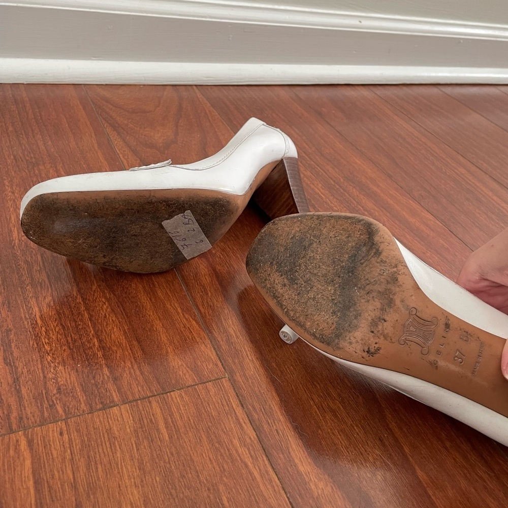 Celine White Leather Oxford Loafer Heels — Rare - Picture 7 of 8